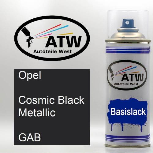 Opel, Cosmic Black Metallic, GAB: 400ml Sprühdose, von ATW Autoteile West.